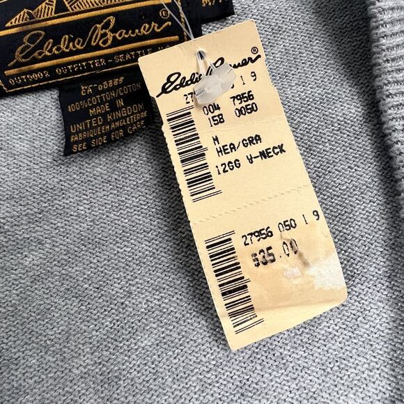 Vintage Eddie Bauer Sweater Adult Medium Gray Long Sleeve Casual Outdoor Men's - Picture 10 of 16